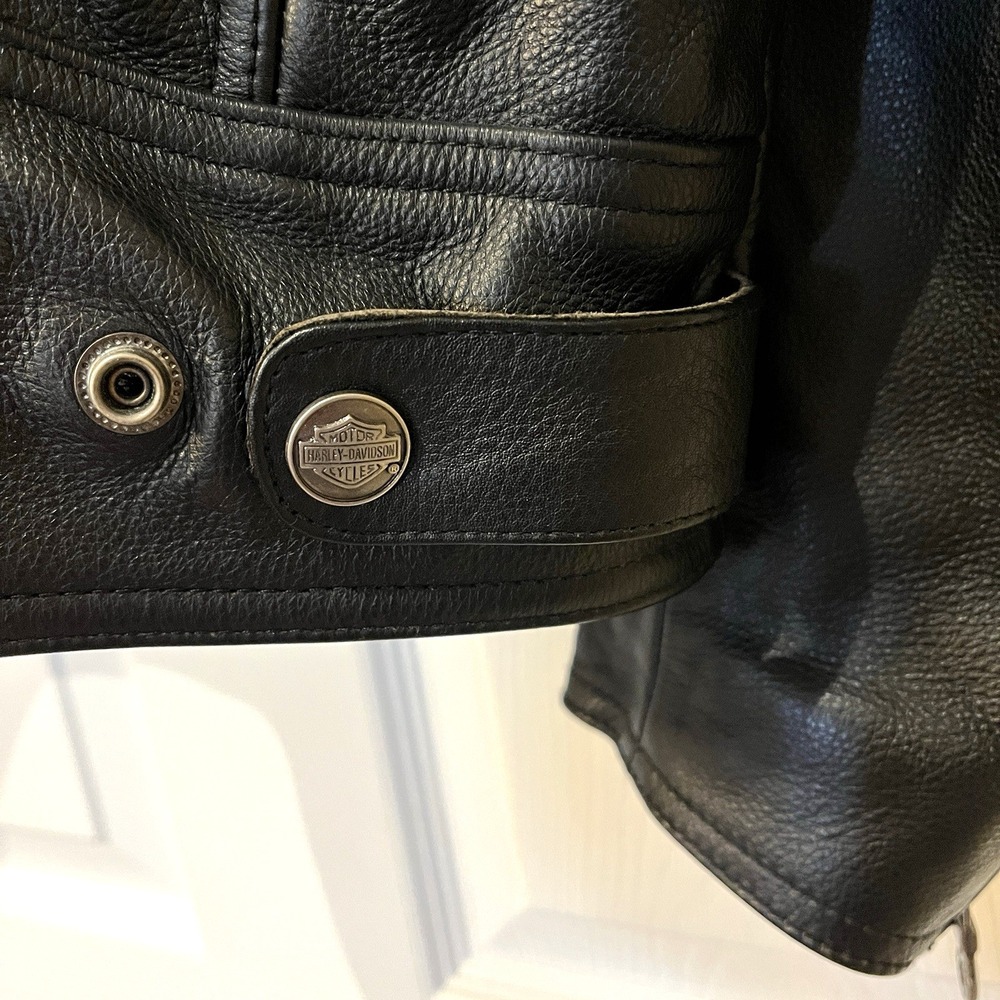Harley Davidson Mens Roadhouse Black Leather MOTORCYCLE Jacket 3XL 97072-09VM - Picture 9 of 16